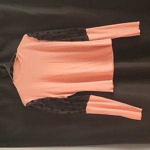 Pink/black long sleeve blouse